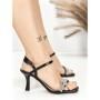 Sandale Dama cu Toc Subtire Y328-63 BLACK | FESTISIMO