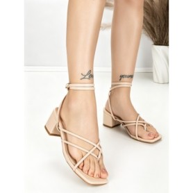Sandale Dama cu Toc Gros LOLA5237 BEIGE | GIVANA