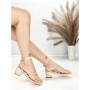 Sandale Dama cu Toc Gros LOLA5237 BEIGE | GIVANA