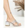 Sandale Dama cu Toc Gros QQ-169 SILVER | STEPHAN