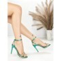 Sandale Dama cu Toc Subtire P-1315 GREEN | STEPHAN