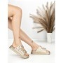 Papuci Dama cu Talpa Joasa BE-109 GOLD | BEUE SHOES