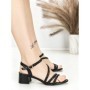 Sandale Dama cu Toc Gros BE-6009 BLACK | BEUE SHOES