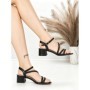 Sandale Dama cu Toc Gros BE-6009 BLACK | BEUE SHOES