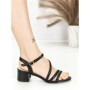 Sandale Dama cu Toc Gros BE-6009 BLACK | BEUE SHOES