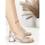 Sandale Dama cu Toc Gros BE-6009 SILVER | BEUE SHOES