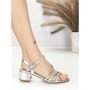 Sandale Dama cu Toc Gros BE-6009 SILVER | BEUE SHOES