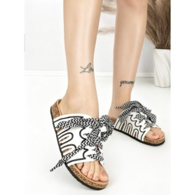Papuci Dama cu Talpa Joasa BE-1060 WHITE | BEUE SHOES