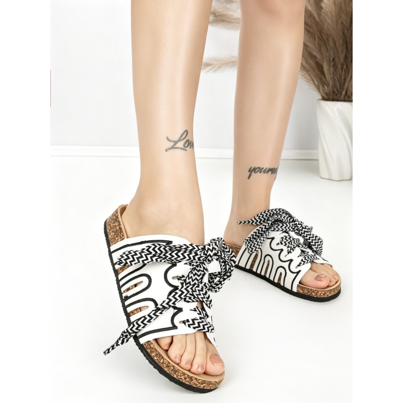 Papuci Dama cu Talpa Joasa BE-1060 WHITE | BEUE SHOES