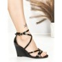 Sandale Dama cu Platforma BE-6013 BLACK | BEUE SHOES