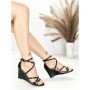 Sandale Dama cu Platforma BE-6013 BLACK | BEUE SHOES