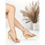 Sandale Dama cu Platforma BE-6013 CHAMPAGNE | BEUE SHOES