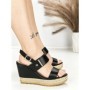 Sandale Dama cu Platforma BE-9023 BLACK | BEUE SHOES