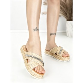 Papuci Dama cu Talpa Joasa BE-6077 BEIGE | BEUE SHOES