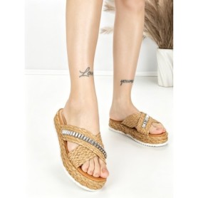 Papuci Dama cu Talpa Joasa BE-6077 KHAKI | BEUE SHOES