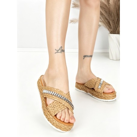 Papuci Dama cu Talpa Joasa BE-6077 KHAKI | BEUE SHOES