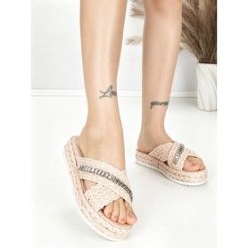Papuci Dama cu Talpa Joasa BE-6077 PINK | BEUE SHOES
