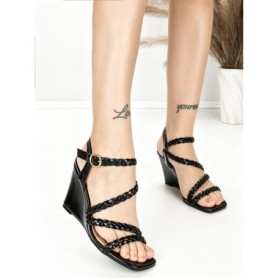 Sandale Dama cu Platforma BE-6012 BLACK | BEUE SHOES