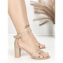 Sandale Dama cu Toc Gros BE-6055 CHAMPAGNE | BEUE SHOES