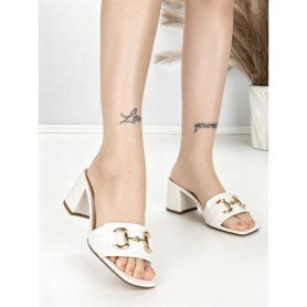 Papuci Dama cu Toc BE-9041 WHITE | BEUE SHOES