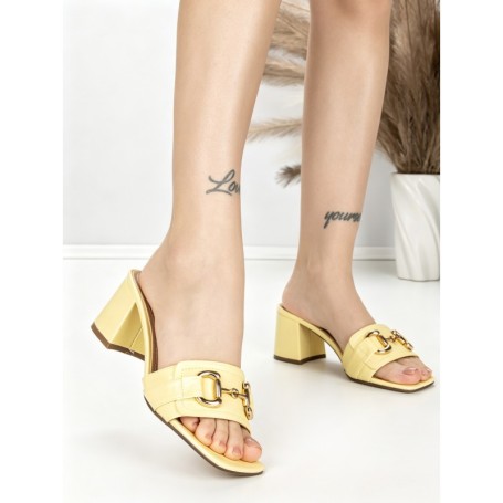 Papuci Dama cu Toc BE-9041 YELLOW | BEUE SHOES