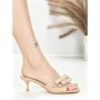 Papuci Dama cu Toc Subtire BE-651 KHAKI | BEUE SHOES