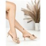 Papuci Dama cu Toc Subtire BE-651 KHAKI | BEUE SHOES