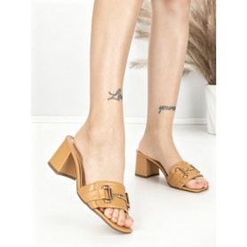 Papuci Dama cu Toc K-8080 BEIGE | BEUE SHOES