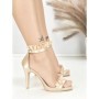 Sandale Dama cu Toc Subtire 6008 BEIGE | BEUE SHOES