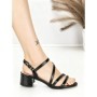 Sandale Dama cu Toc Gros BE-6014 BLACK | BEUE SHOES