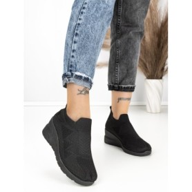 Pantofi Sport Dama cu Platforma R-276 ALL BLACK | EMAS
