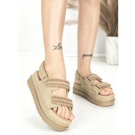 Sandale Dama cu Platforma PL367 KHAKI | GIVANA