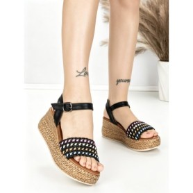 Sandale Dama cu Platforma F-20 BLACK | STEPHAN