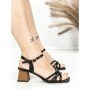 Sandale Dama cu Toc Gros BE-6005 BLACK | BEUE SHOES