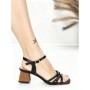 Sandale Dama cu Toc Gros BE-6005 BLACK | BEUE SHOES
