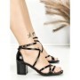Sandale Dama cu Toc Gros BE-6015 BLACK | BEUE SHOES