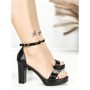 Sandale Dama cu Toc Gros si Platforma 7028 BLACK | BEUE SHOES