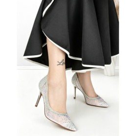 Pantofi Stiletto H-117 SILVER | CHERIE
