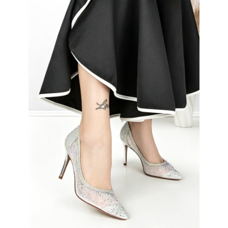 Pantofi Stiletto H-117 SILVER | CHERIE