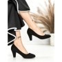 Pantofi cu Toc Gros J-89 BLACK | CHERIE