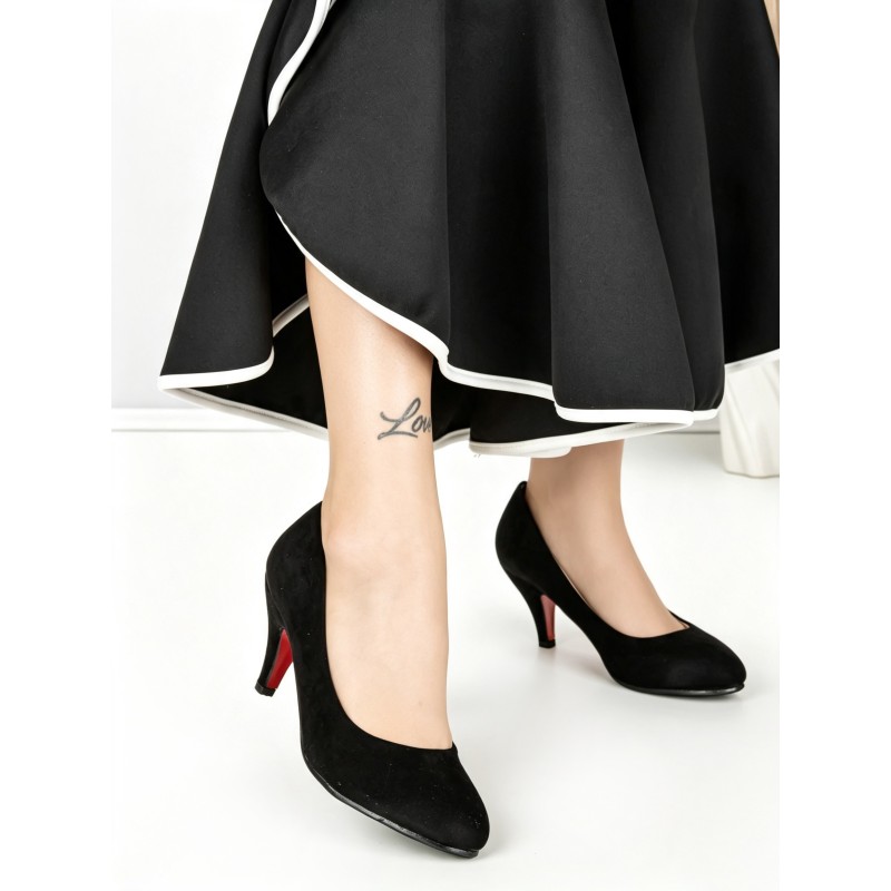 Pantofi cu Toc Gros J-89 RED | CHERIE