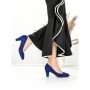 Pantofi cu Toc Gros J-89 DARK BLUE | CHERIE