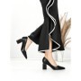 Pantofi cu Toc Gros J-221 BLACK | CHERIE