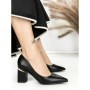 Pantofi cu Toc Gros J-221 BLACK | CHERIE