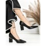 Pantofi cu Toc Gros J-221 BLACK | CHERIE