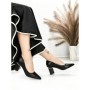 Pantofi cu Toc Gros J-221 BLACK | CHERIE