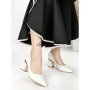 Pantofi cu Toc Gros J-221 WHITE | CHERIE
