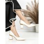 Pantofi cu Toc Gros J-221 WHITE | CHERIE