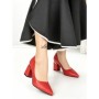 Pantofi cu Toc Gros J-221 RED | CHERIE