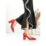 Pantofi cu Toc Gros J-221 RED | CHERIE